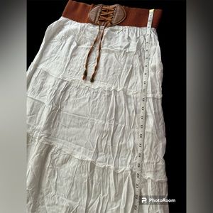 White long flare skirt size large